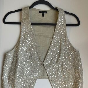 Eileen Fisher, Sequin Encrusted Matka Vest XS